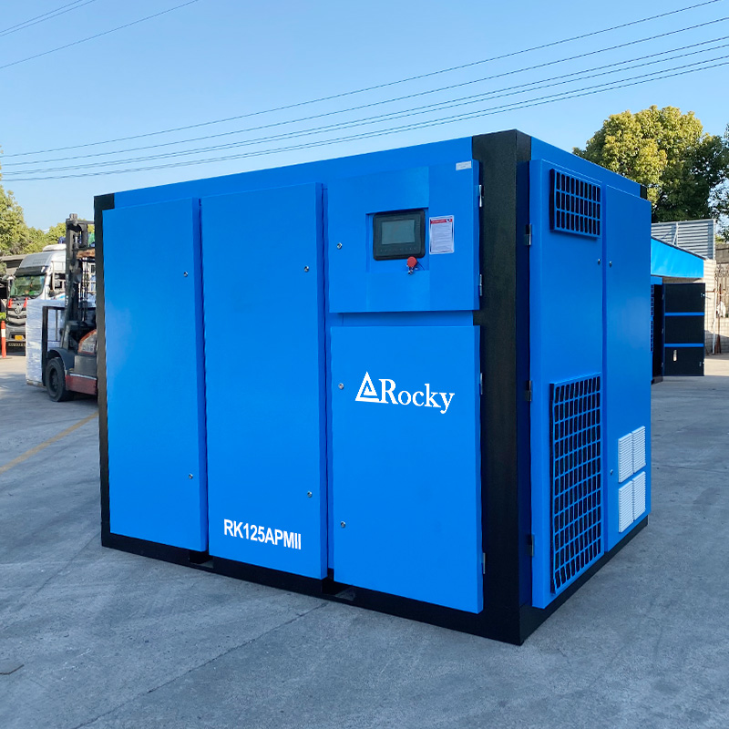 two-stage compression permanent magnet variable frequency drive screw air compressors