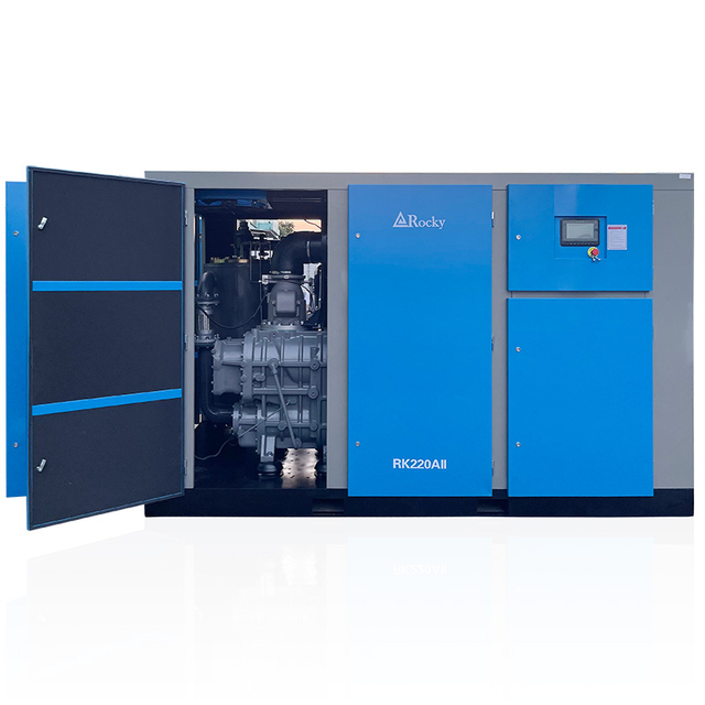 160~220kW Industrial Fixed Speed Two-stage OEM Screw Air Compressor Manufacturer