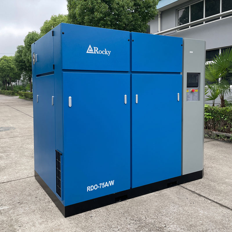 Dry oil free screw air compressor