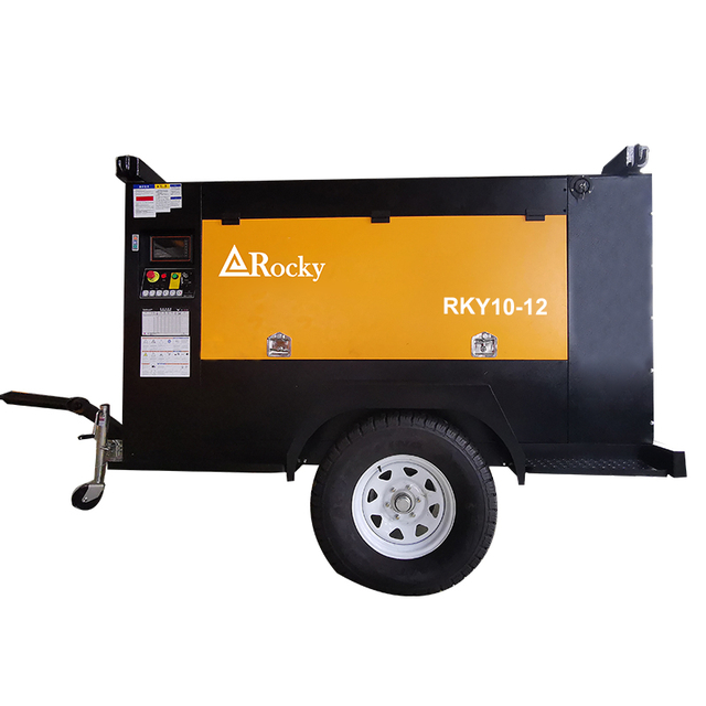 12 Bar Portable Wheeled Diesel Air Compressor for Mining