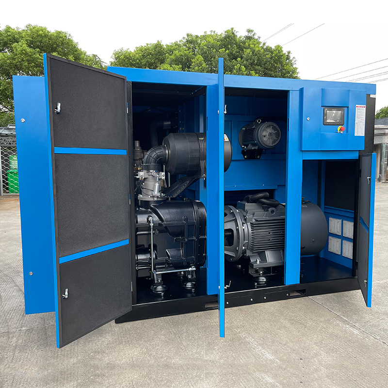 two-stage compression permanent magnet variable frequency drive screw air compressors